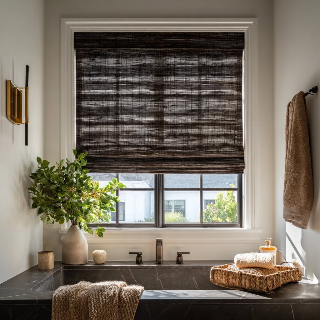 Serene primary bedroom with floor-to-ceiling sheer drapery — product style example